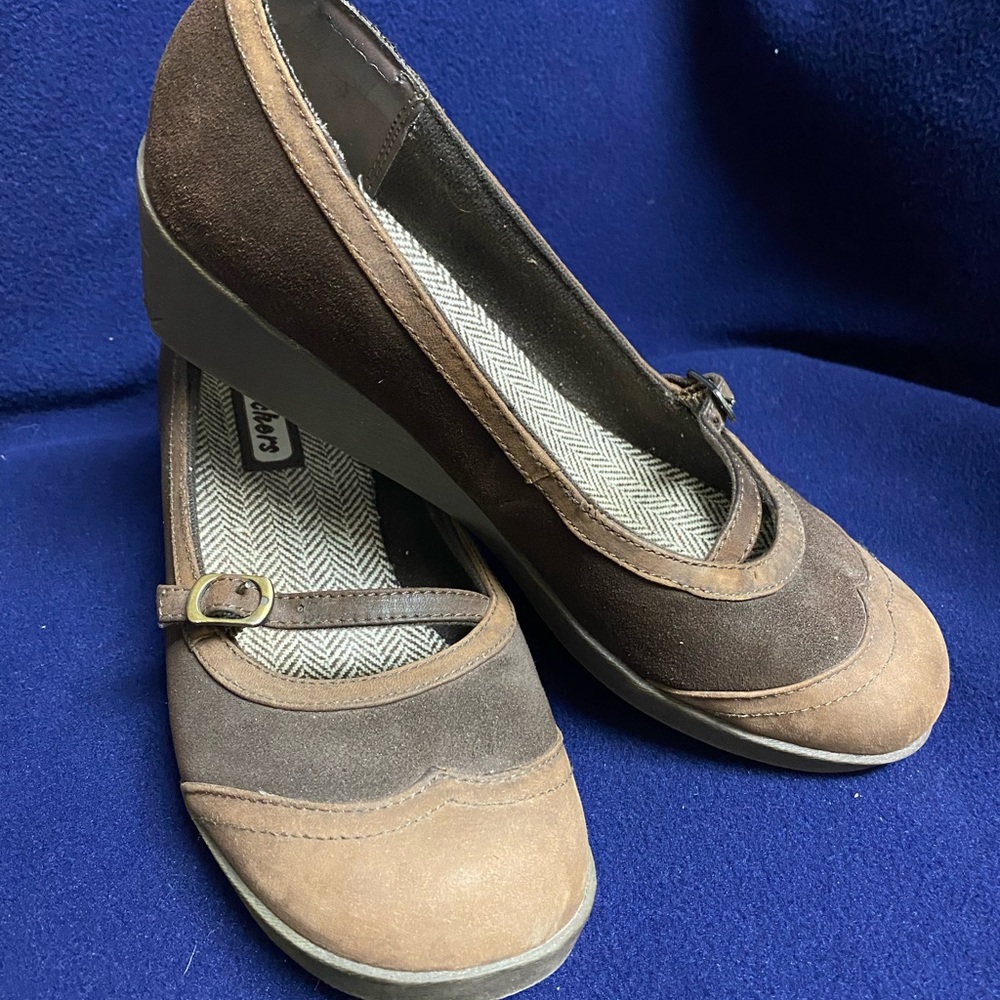 Skechers Tan and Brown Mary Jane Shoes - Picture 2 of 7